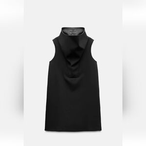 Zara Black High-Neck Mini Dress